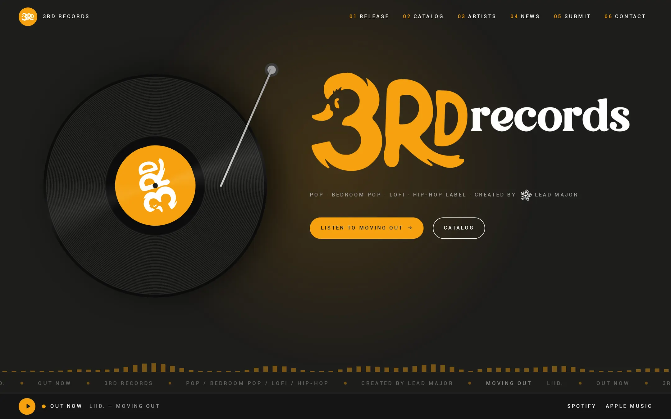 Page d’accueil du site 3rd Records