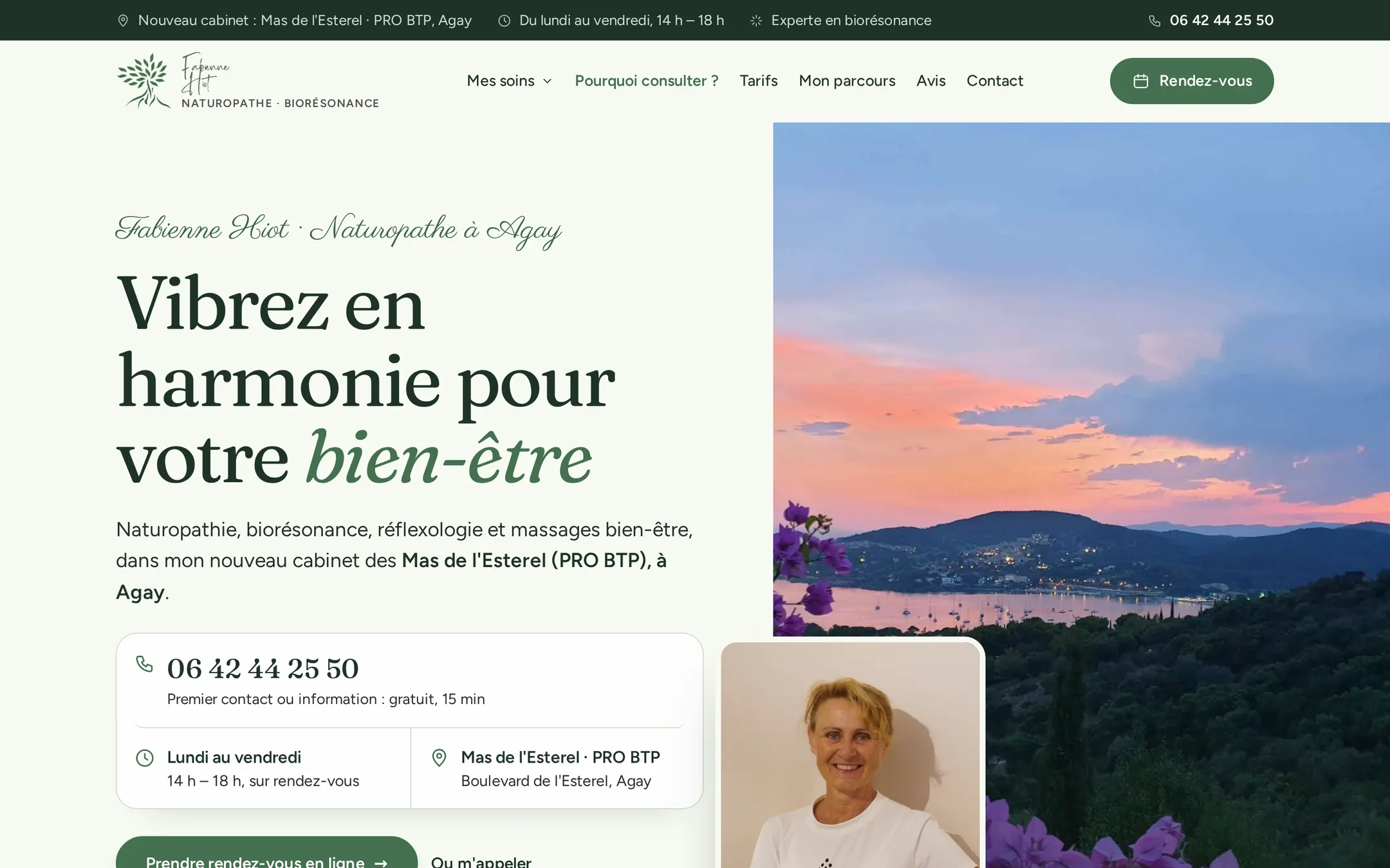 Concept de page d’accueil pour Fabienne Hiot