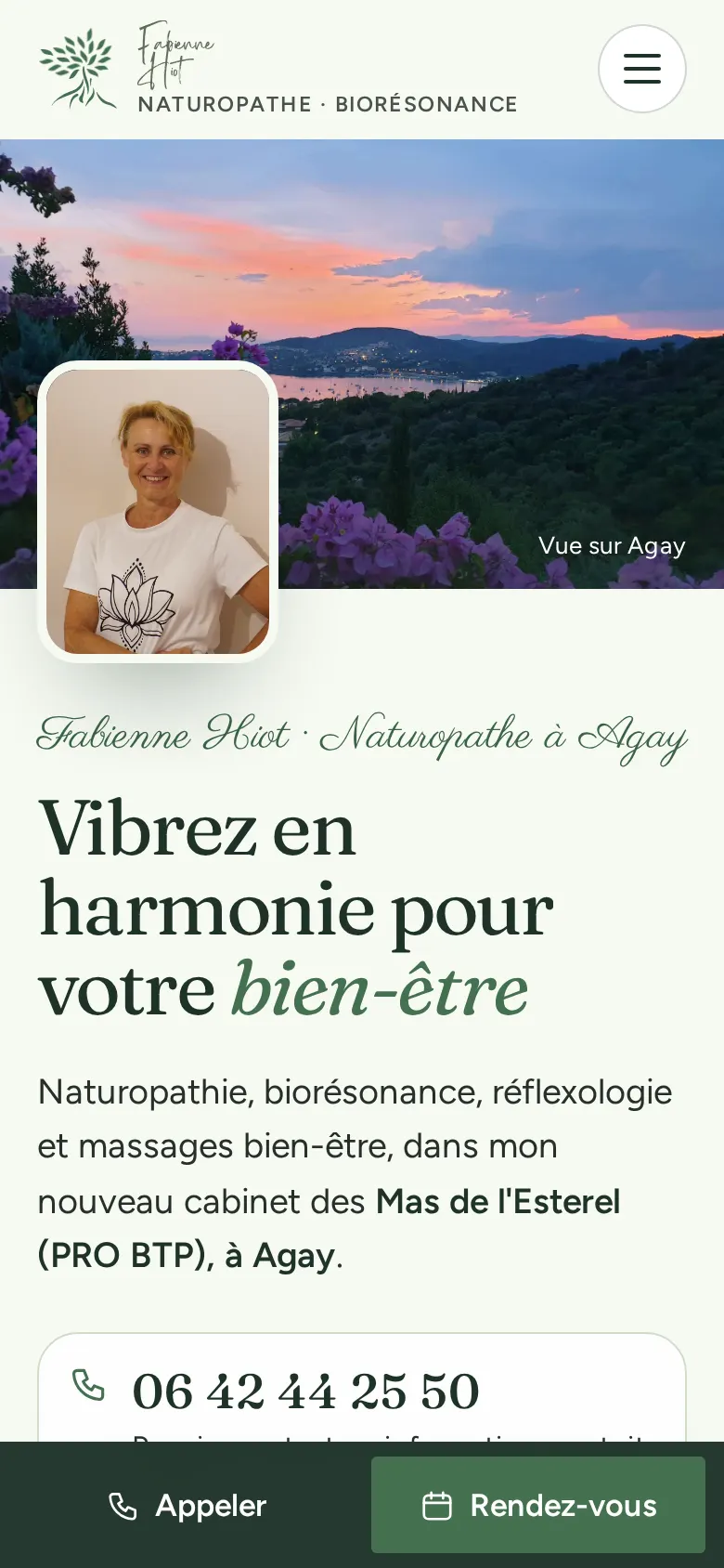 Écran 1 du concept Fabienne Hiot sur téléphone