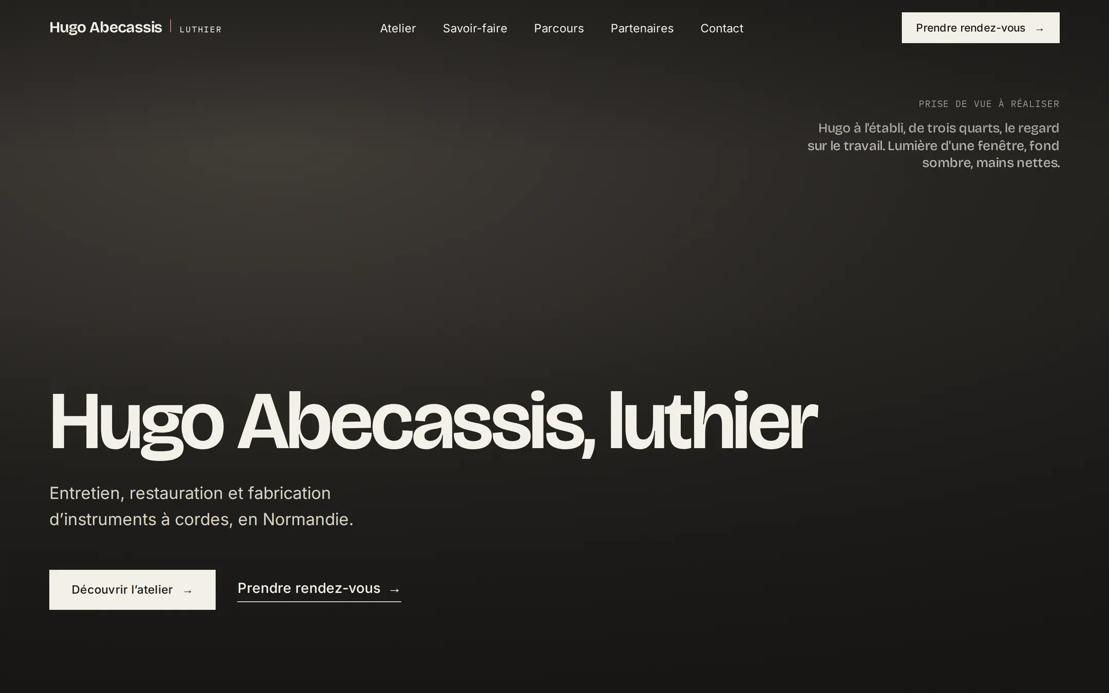 Page d’accueil du site Hugo Abecassis