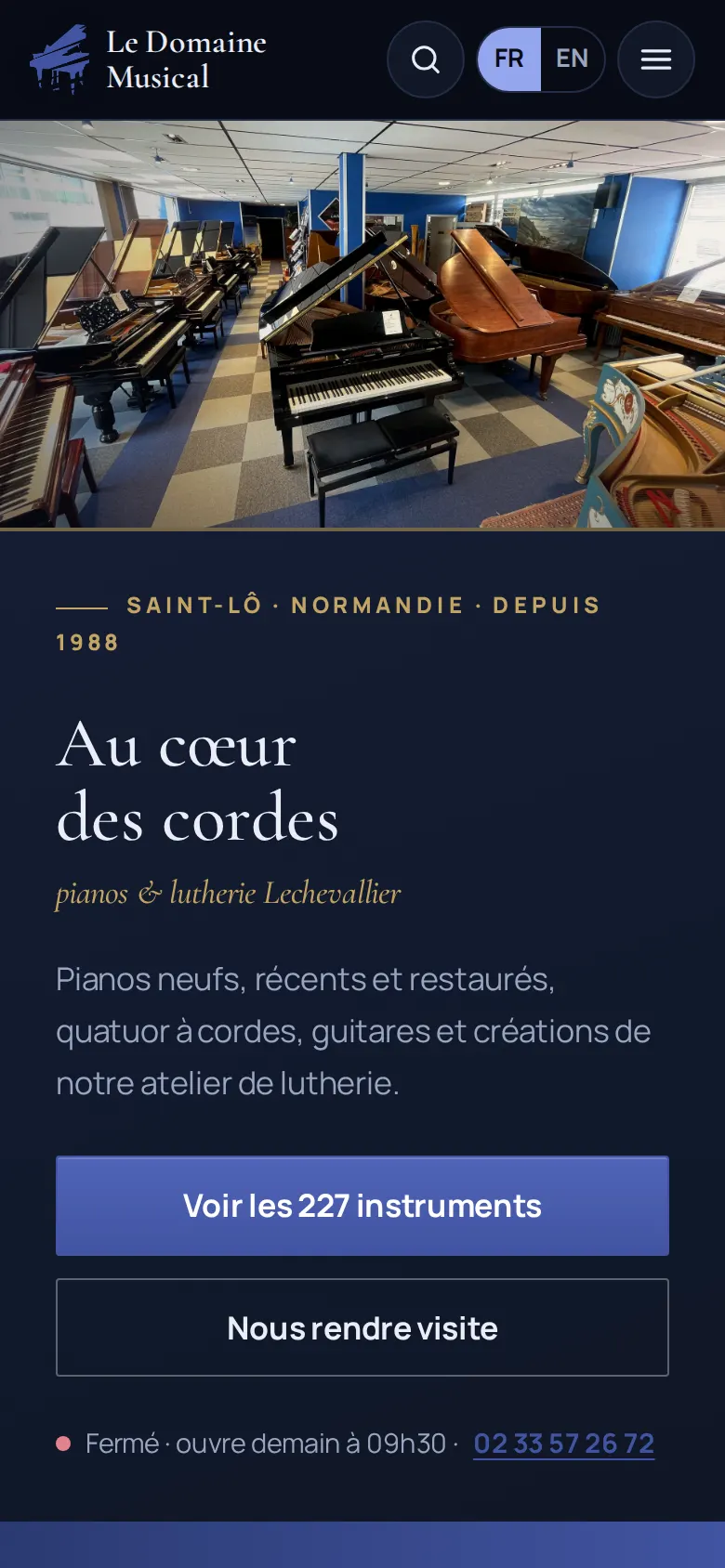 Écran 1 du concept Le Domaine Musical sur téléphone