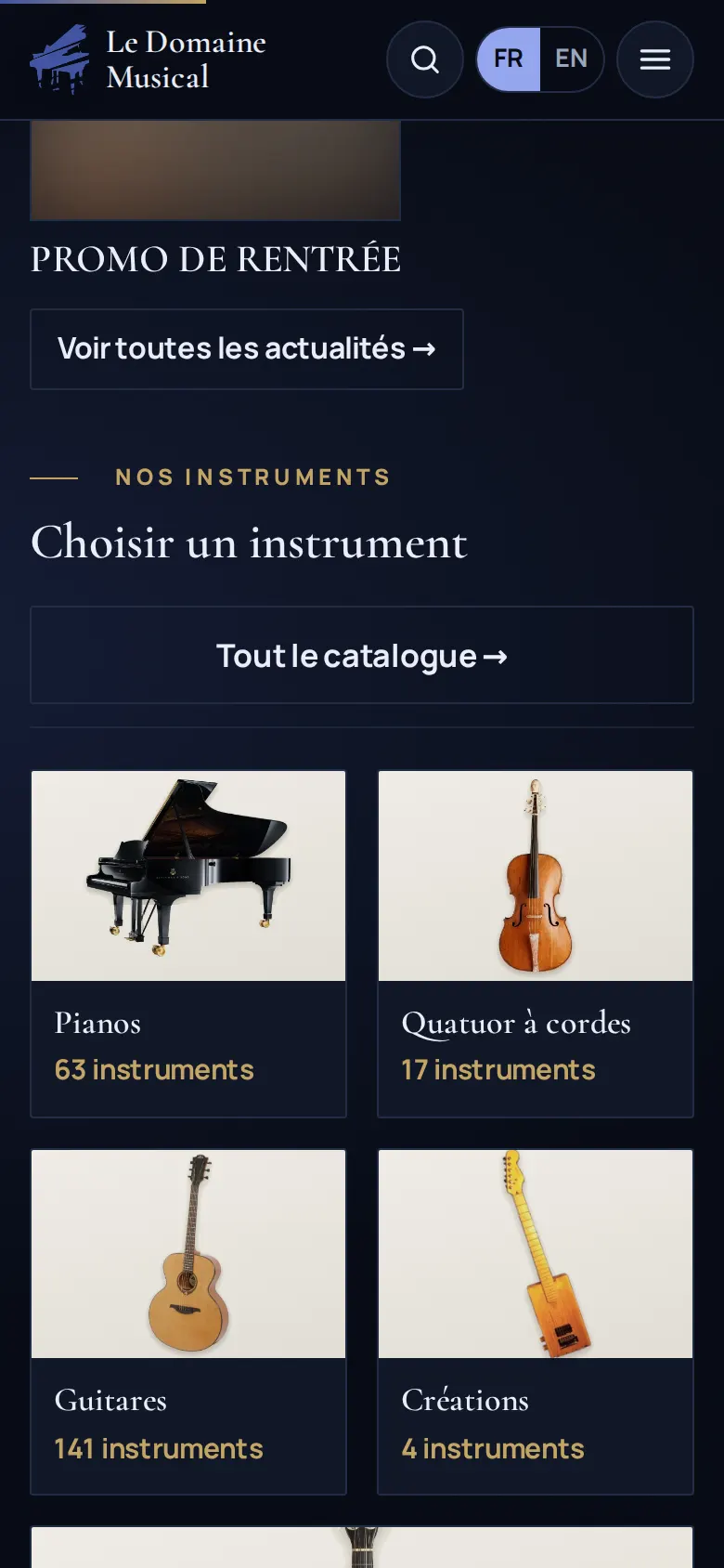 Écran 3 du concept Le Domaine Musical sur téléphone