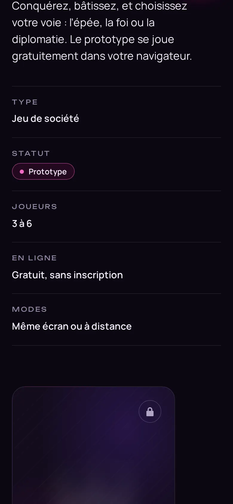 Écran 3 du site Nube Games sur téléphone